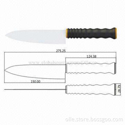 Newest ceramic chef knife, brand new design blade, straight edge